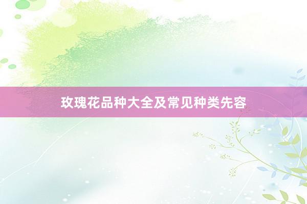 玫瑰花品种大全及常见种类先容
